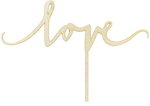 DekoHaus Cake Topper Love aus Holz 23x16cm Kuchendekoration Tortenfigur