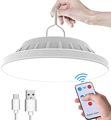 WholeFire Solar LED Campinglampe USB Wiederaufladbare mit Fernbedienung, 5 Modi Hängende IPX7 Wasserdichte Camping Laterne Portable Charging Function Campingleuchte für Camping, Wandern, Hurrikan