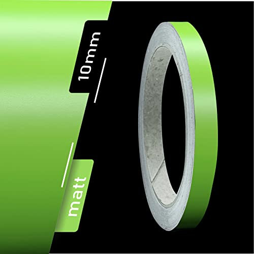 siviwonder Zierstreifen Matt lindgrün grün lind 10mm Aufkleber Länge 10m Auto Boot Klebeband Sticker