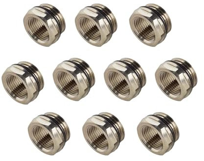 tecuro Heizkörper - Reduzierstück 1/2 Zoll AG x 3/8 Zoll IG - Messing vernickelt (10 Stück)