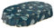 ANRO Wachstuchtischdecke abwaschbar Garten Tischdecke Wachstuch Rund Oval Eckig Indoor Outdoor Blätter Gold Blau Oval 240x140cm mit Saum - Eingefasst