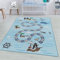 SIMPEX KinderTeppich, Piraten-Design, Blau, 160 x 230 cm