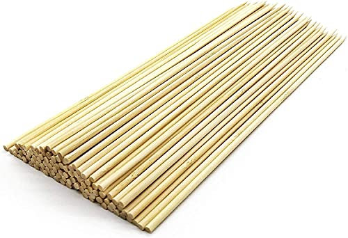 1ABOVE 150 Pieces Natural Wooden Skewers for BBQ,Appetizer, Cocktail, Kabob,Fruit and Chocolate Fountain SIZE-250 MM(10INCH) (1)