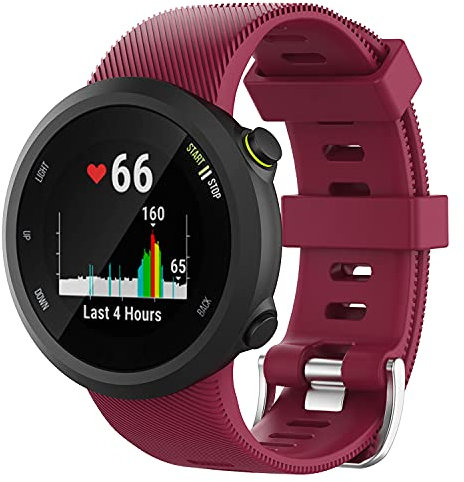 Braleto Cinturino Compatibile per Garmin Forerunner 45/45S - Cinturino Sportivo Impermeabile in Silicone Rosso da 0.6 Pollici