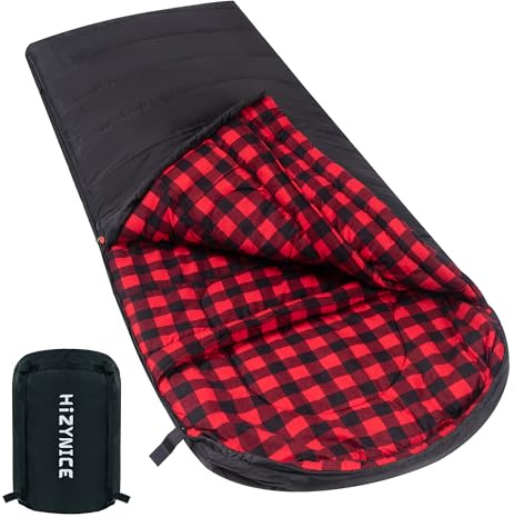 HiZYNICE Sleeping Bags for Adults Cold Weather Zero Degree Extra Large Sleeping Bag Adult Big and Tall Winter Camping XXL,Black Right Zip,90 x 39