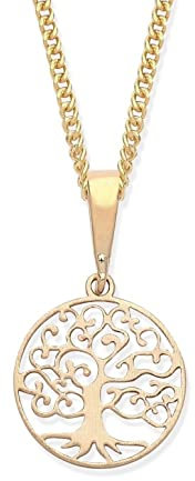 Old English Jewellers 9ct Yellow Gold Tree of Life Pendant/Necklace + 18 inch Chain