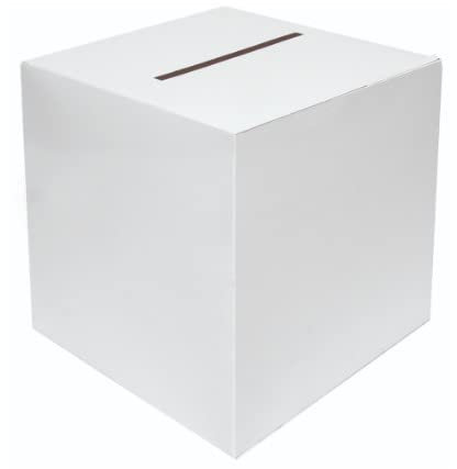 Vynche - Weißer Minimalistischer Karton Briefkasten, 30 cm, Hochzeiten, Partys