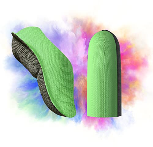 MERTTURM [2023 Aktualisiert Finger Sleeves for Gaming, Anti-Schweiß, Präzision Berührungsreaktion mit Hoher Silbergehalt, Langlebige Nutzung für Spielliebhaber PUBG, Grün