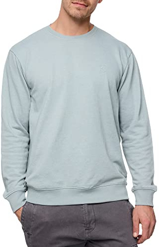 Indicode Herren Holt Sweatshirt aus Baumwollmischung | Sweater mit RIPP-Bündchen Pullover für Männer Abyss, L