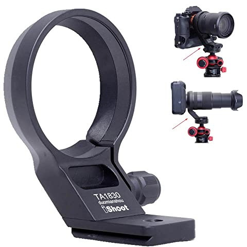 iShoot Stativ-Halterungsring für Objektiv, kompatibel mit Tamron 18–300 mm f/3.5–6.3 Di III-A VC VXD B061 (X/E-Mount), Objektivstützhalterung, Unterseite ist Arca-Swiss Fit Schnellwechselplatte