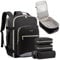 LOVEVOOK Handgepäck Rucksack, 40L Groß Reiserucksack Damen Flugzeug Koffer Travel Backpack, Wasserdicht Reisetasche mit 17 Zoll Laptopfach für Reise Business Geschäftsreise Weekend Wandern, Schwarz