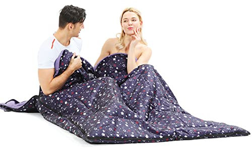 Rechteckige Schlafsäcke für Erwachsene Winter Warm 4 Jahreszeiten Doppelschlafsack Bivy Sack Schlafausrüstung Doppel Erwachsene Outdoor Reisen Vier Jahreszeiten Warm Camping Baumwolle