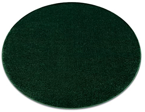 rugsx Teppich Softy waldgrün, grün, runder, glatt, einfarbig, für Zimmer, Wohnzimmer, Schlafzimmer, Kreis 150 cm