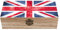 OTRAHCSD Quadratische Holzbox, Vintage Union Jack Britische Flagge Holz Aufbewahrungsbox Dekorative Home Holzkiste für Sammlerstücke