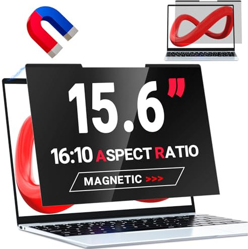 ZOEGAA Magnetic Laptop Privacy Screen 15.6 Inch 16:10 for HP/Dell/Lenovo/Acer/Asus, Removable Anti-Glare 15.6 Magnetic Privacy Filter, Anti-blue Light Screen Filter for 15.6 Inch 16:10