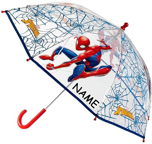 alles-meine.de GmbH Kinder - Reiseartikel & Taschen - Verschiedene Artikel frei wählbar - Kinderschirm/Regenschirm - Spyderman - Ø 74 cm - inkl. Name - durchsichtig & durchsche..