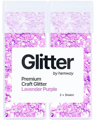 Hemway Premium Glitter Shakers - Lavender Purple | Super Chunky Metallic Flake Sequins for Resin & Epoxy Crafts | Craft Supplies for Tumblers, Festival, Face, Body, Eye & Nail Art | 130 g (2 Pack)