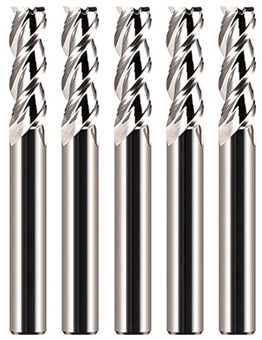 Lodokdre 5PCS 55 Degrees Spiral Upcut Router Bits Set 6mm Solid Carbide CNC Wood Router Bits for Woodworking