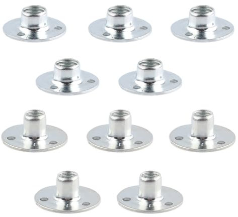 10 Piezas M8/M10 Tuerca de fijación Zincada Tres orificios Tuerca de fijación Base redonda Tuercas para muebles,Base Redonda Tuerca de Brida, Tuerca de Fijación de Tres Agujeros