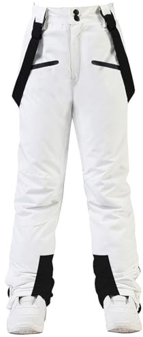 HOUZONIY Skihose für Damen, Thermo Snowboardhose, Outdoorhose für Damen, Verstellbarer Bund, mit abnehmbaren Hosenträgern, Skibekleidung