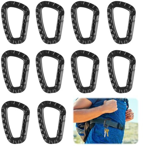 Ceeyoll 10 Stück Karabiner Kunststoff Karabiner Karabinerhaken Groß Karabiner Klettern Auto Locking Kletterkarabiner Clips für Rucksack Camping Reisen Wandern