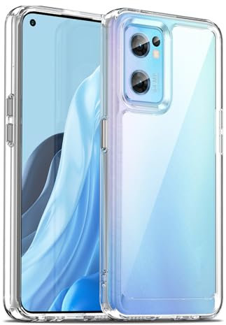Liisooka Funda para OPPO Find X5 Lite/Reno 7 5G, Militar de Protección contra Caídas, Anti-Amarillo, Antiarañazos, Carcasa Trasera de PC Duro, Case Ultrafina a Prueba de Golpes, Transparente