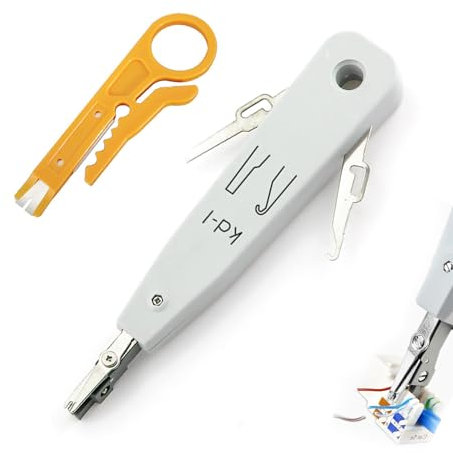 Wire Crimping Tool with Wire Stripper Combination, IDC Network Crimping Tool, Data Crimping Tool for Cat5/Cat6/Ca7 and Telephone Lines