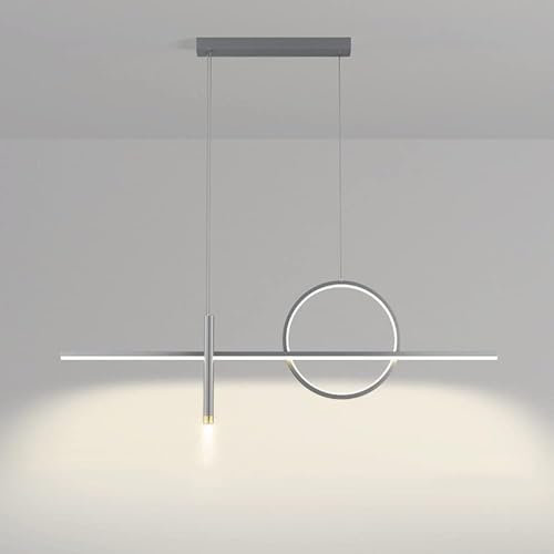 FEVKFTXF Lámpara LED Lineal Minimalista, Atenuación De 3 Colores De 38 W, Mesa De Comedor, Isla De Cocina, Lámpara Colgante Cuadrada, Lámpara Colgante Moderna, Accesorios De Iluminación Ajustables En