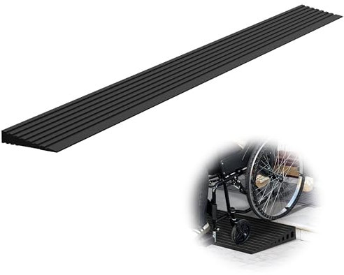 XARILK Türschwellenrampe aus Naturgummi (90x7,8x1,5 cm),1000 kg Tragkraft, rutschfest – einstellbar & schneidbar – Tür Rampe Rollstuhl geeignet für Rollstuhl, Scooter, Kehrroboter, Badezimmer