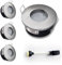 Sweier IP65 Einbaustrahler Nickel satiniert, GU10 LED Spot für Badezimmer, Wasserdichte Bad Deckenstrahler No Inklusive Glühbirnen, Deckenspots Lochmass 2.76 Zoll,4er Set