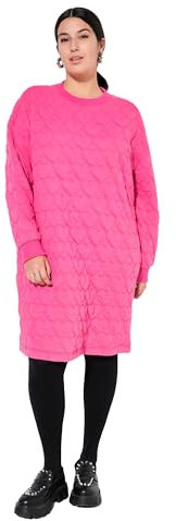 Studio Untold Damen große Größen Übergrößen Plus Size Sweat-Minikleid, Oversized, Heart-Stepp pink 54+ 838286805-54+