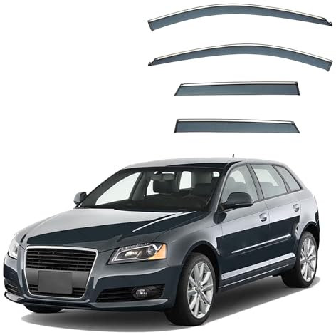 MXKSGWYFJ Seitenfensterabweiser für Audi A3 Sportback 2004-2012,Luftabweiser Seitenscheiben Regenschutz Regenabweise Auto Zubehör