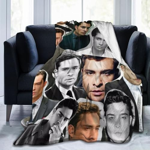 Foursssve Chuck Bass Überwurfdecke Ed Westwick Fleecedecke, weiche, gemütliche Flanelldecke, leichte Plüschdecke (3 Größen)