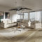 MOTIVENA Viena Sofagarnituren, Sofa Set 3 2 1 Wohnzimmer, Sofa 3 2 1 Set, Couch Set, Futon Set, Wohnzimmer Couch Set, Couch 3 2 1 Set, Taschenfederkern (H3), Samt Sofa Beige (Creme)
