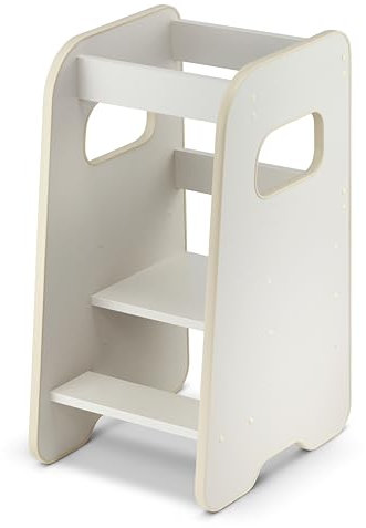 defiPad Lernturm ab 1 Jahr - Learning Tower - Höhenverstellbar Montessori Lernturm mit Kippschutz - Massiv und Stylisch - Hergestellt in der EU inkl. Montagezubehör - Kaschmir Beige
