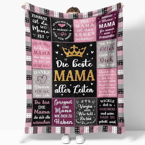 JOSOSO Geschenke für Mama, Mama Geschenk, Geschenk Mama Geburtstag, Beste Mama Geschenk, Muttertagsgeschenk, Geschenk Mutter Geburtstag, Besondere Geschenke Mama Decke 150x130CM