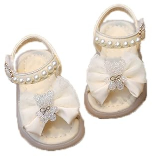 FGUUTYM Sandales pour filles tout-petits mode élégantes chaussures de princesse avec nœuds et perles semelles souples en cuir enfants sandales bébé chaussures premiers pas sandales sandales sandales