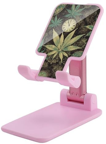 QSMGHKD Tragbare Handyhalterung, Retro-Pflanzenmuster, faltbarer Telefonständer für den Schreibtisch, winkelhöhenverstellbare Handyhalterung, Dock für alle Handys, iPhone, iPad, Tablet 10,2 - 25,4 cm