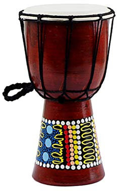 12,7 cm Professionnel Traditionnel Africain Pour Djembé Congo Tambour Bois Coloré Peinture Fausse Peau De Chèvre Bon Son Instrument De Musique