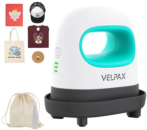Mini Heat Press Machine for T-Shirts & Hats, Portable Heat Transfer with Insulated Safety Base & Constant Temp Control, for DIY Iron On Vinyl, Caps, Pillows, Bags, Crafts