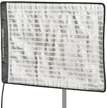 Walimex pro Flex LED 1000 Bi Color Leuchtmatte, 100 W Flächenleuchte, flexible Studioleuchte dimmbar, spritzwassergeschützte Videoleuchte mit Display und Akku-Steckplatz