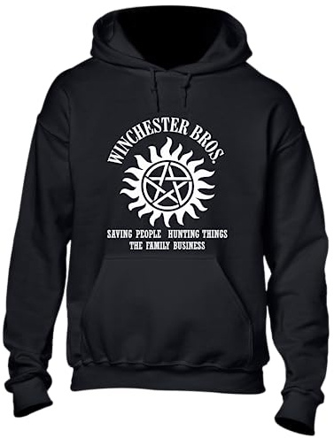 Crown Designs Winchester Brothers Horror Teen Fiction TV Show Inspired Unisex Premium Quality Hoodies for Men, Women and Teens
