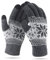 VENI MASEE Weihnachten Frauen Männer Snowprint Keep Warm Strickwolle Touch Screen Handschuhe - Damen Dunkelgrau,20cm