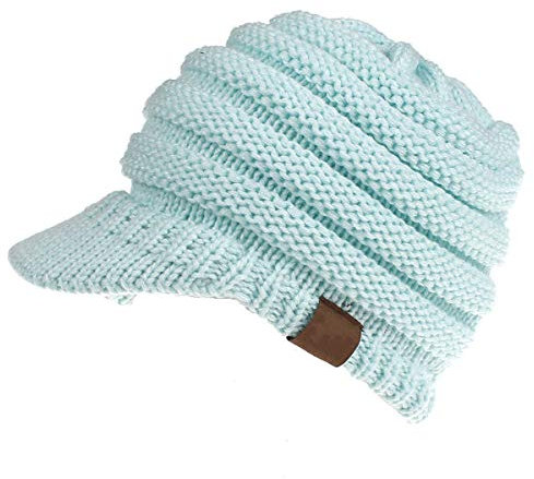 Altartar Damen Gestrickt verdicken Hut Mit Zöpfen Loch Loop Strickschal Mädchen Strickmütze Wintermütze