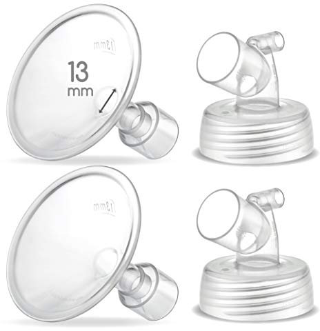 Maymom Two-Piece Wide Neck Pump Parts for Spectra S1/S2 Pumps; Incl Wide Mouth Flanges; Not Original Spectra Flange (13 mm Two Flanges)