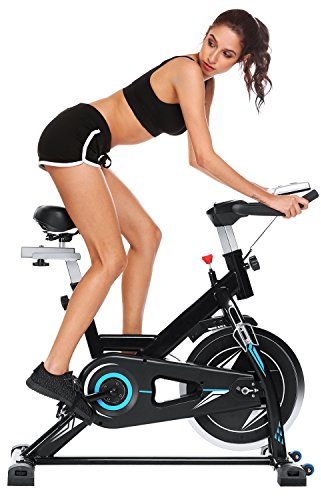 Profun Innenausstattung Fahrrad Fitness Sport mit verstellbarem Widerstand, LCD-Display, fester Trainingsrad für Erwachsene/ältere Personen, maximale Belastung: 120 kg