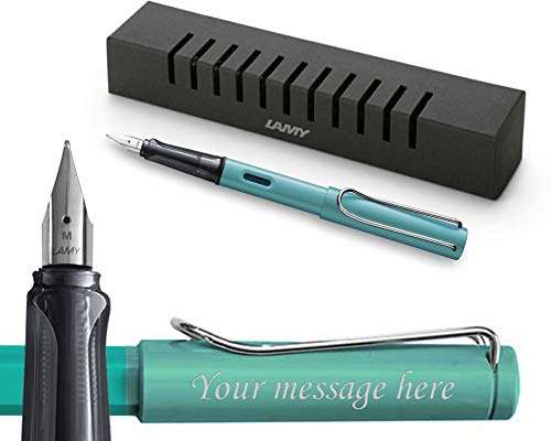 Lamy AL-Star (023) Turmaline Füllfederhalter, mittlere Feder, inklusive Gravur und Geschenkbox, Türkisblau