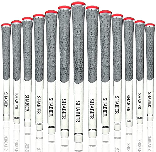 SHABIER Multi Compound Golf Grips - 13 Pack High Traction and Feedback Rubber Grips (13pcs White)