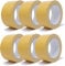 gws 6 Rollen Doppelseitiges Klebeband, Stark klebendes Teppichband für Teppiche & PVC-Böden, Profi-Qualität je Rolle 25 m x 50 mm