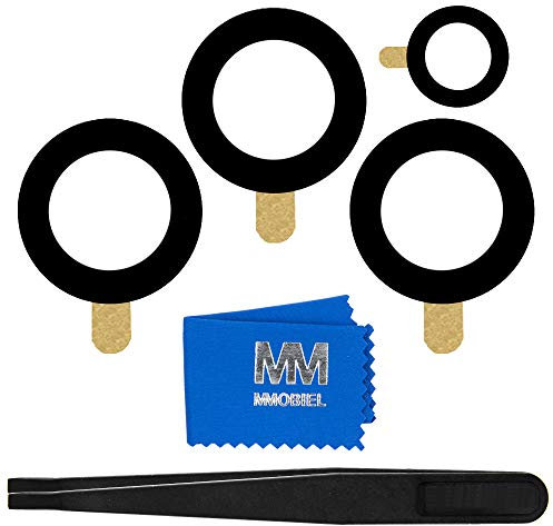 MMOBIEL Back Rear Camera Glass Lens Replacement Compatible with Samsung Galaxy S21 Ultra 2021 - Incl. Double Sided Adhesive, Tweezer and Cloth - Black